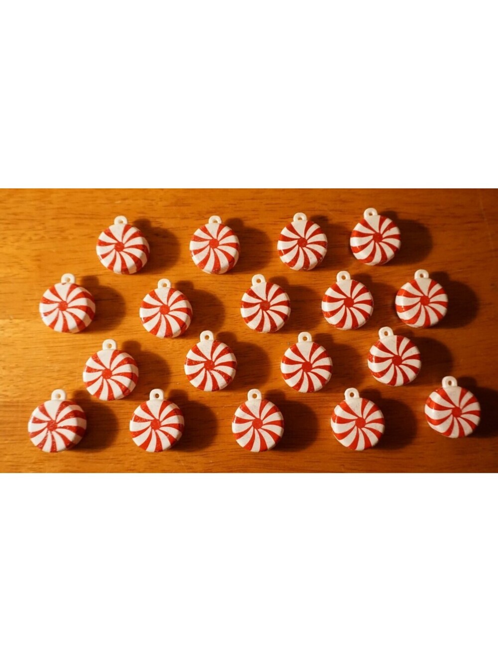 Set of 18 Red & White Peppermint Candy Christmas Tree Ornaments Home Decor NEW